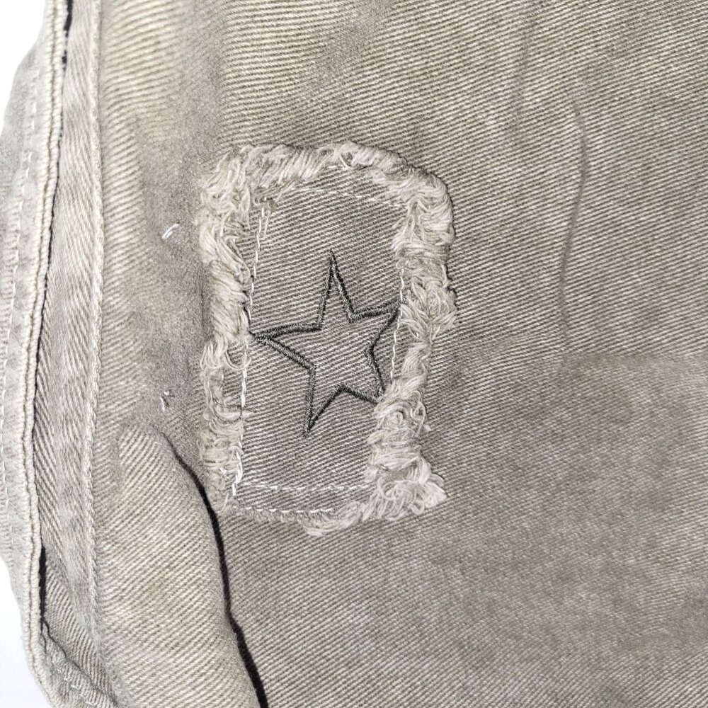 POL Oversized Cotton Patchwork Button Down Shacke… - image 2